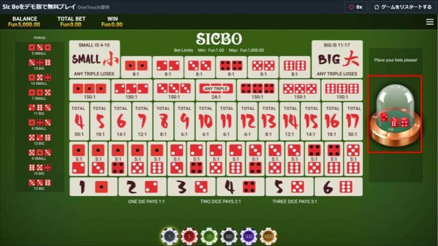 大小(シックボー)のルールや遊び方・必勝法を徹底解説!おすすめカジノも紹介!